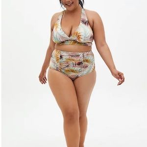 Torrid HIGH-RISE RUCHED SHINE SWIM BOTTOM size 2x